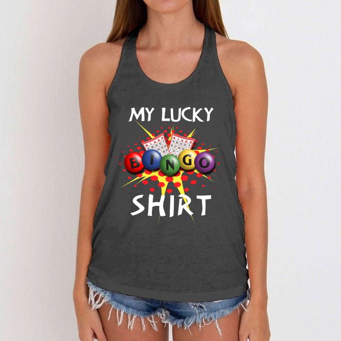 My Lucky Bingo Sweatshirt Cute Lucky Player Women's Knotted Racerback Tank