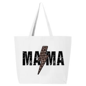 Mama Lightning Bolt Leopard Cheetah Print Mother's Day 25L Jumbo Tote