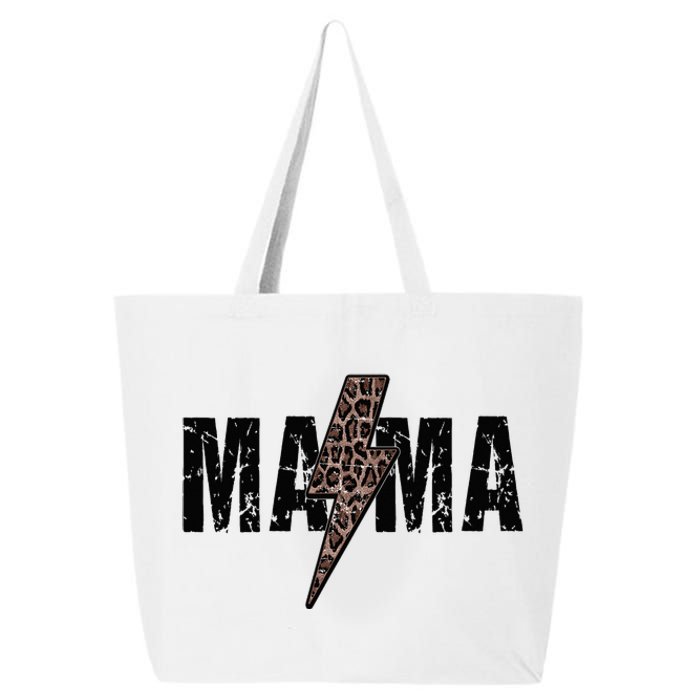 Mama Lightning Bolt Leopard Cheetah Print Mother's Day 25L Jumbo Tote