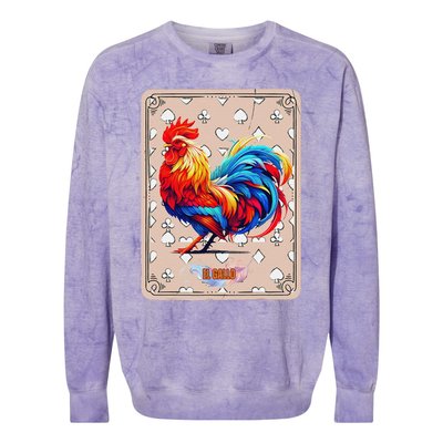 Mexican Lottery Bingo Game El Gallo Traditional Rooster Card Colorblast Crewneck Sweatshirt