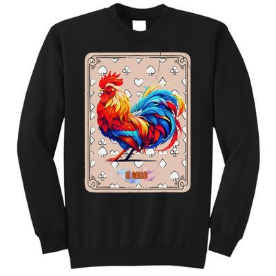 Mexican Lottery Bingo Game El Gallo Traditional Rooster Card Sweatshirt