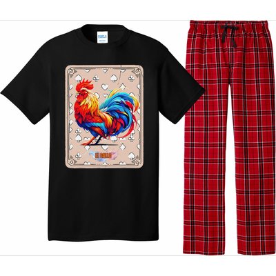 Mexican Lottery Bingo Game El Gallo Traditional Rooster Card Pajama Set