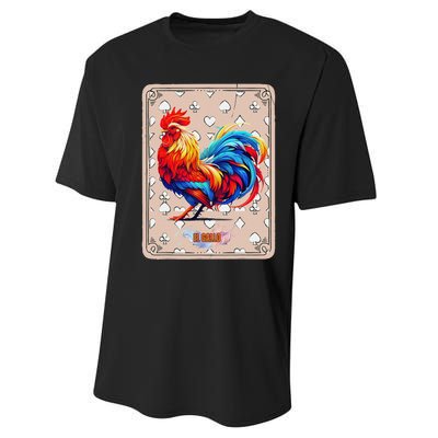 Mexican Lottery Bingo Game El Gallo Traditional Rooster Card Performance Sprint T-Shirt