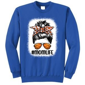 Mom Life Basketball Mom Gift Leopard Messy Bun Game Day Funny Gift Sweatshirt