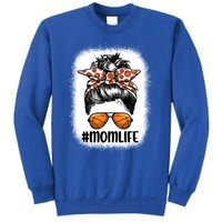 Mom Life Basketball Mom Gift Leopard Messy Bun Game Day Funny Gift Sweatshirt