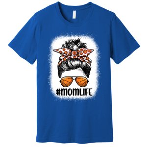 Mom Life Basketball Mom Gift Leopard Messy Bun Game Day Funny Gift Premium T-Shirt