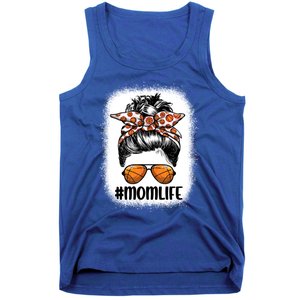 Mom Life Basketball Mom Gift Leopard Messy Bun Game Day Funny Gift Tank Top