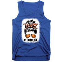 Mom Life Basketball Mom Gift Leopard Messy Bun Game Day Funny Gift Tank Top