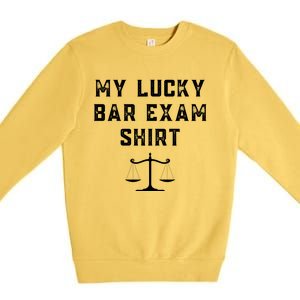 My Lucky Bar Exam Funny Law School Graduation Gift Premium Crewneck Sweatshirt