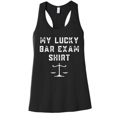 My Lucky Bar Exam Funny Law School Graduation Gift Women's Racerback Tank