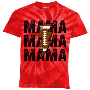 Mama Lightning Bolt Game Day Football Season Mom Wo Kids Tie-Dye T-Shirt