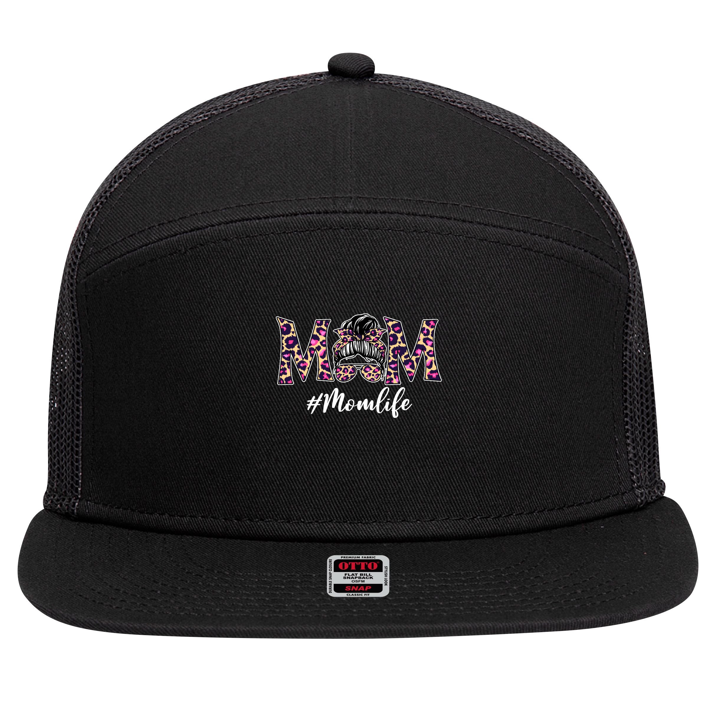 Mom Life Cute Cool Mothers Day 7 Panel Mesh Trucker Snapback Hat