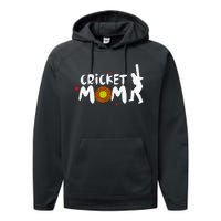 Mom Life Cricket Messy Bun Glasses Mother's Day Performance Fleece Hoodie