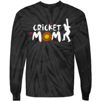 Mom Life Cricket Messy Bun Glasses Mother's Day Tie-Dye Long Sleeve Shirt