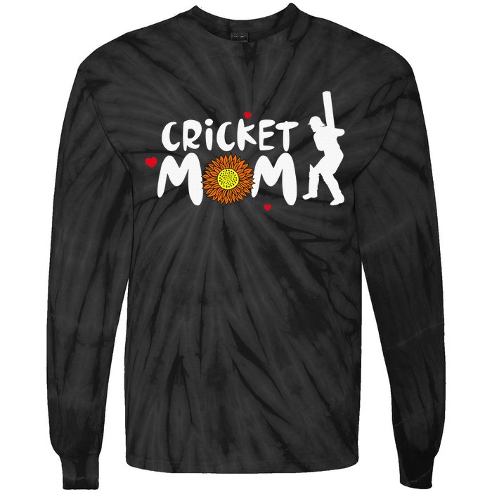 Mom Life Cricket Messy Bun Glasses Mother's Day Tie-Dye Long Sleeve Shirt