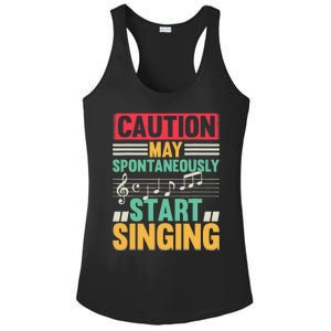 Music Lover - Caution May Spontaneously Start Singing Ladies PosiCharge Competitor Racerback Tank