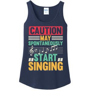 Music Lover - Caution May Spontaneously Start Singing Ladies Essential Tank