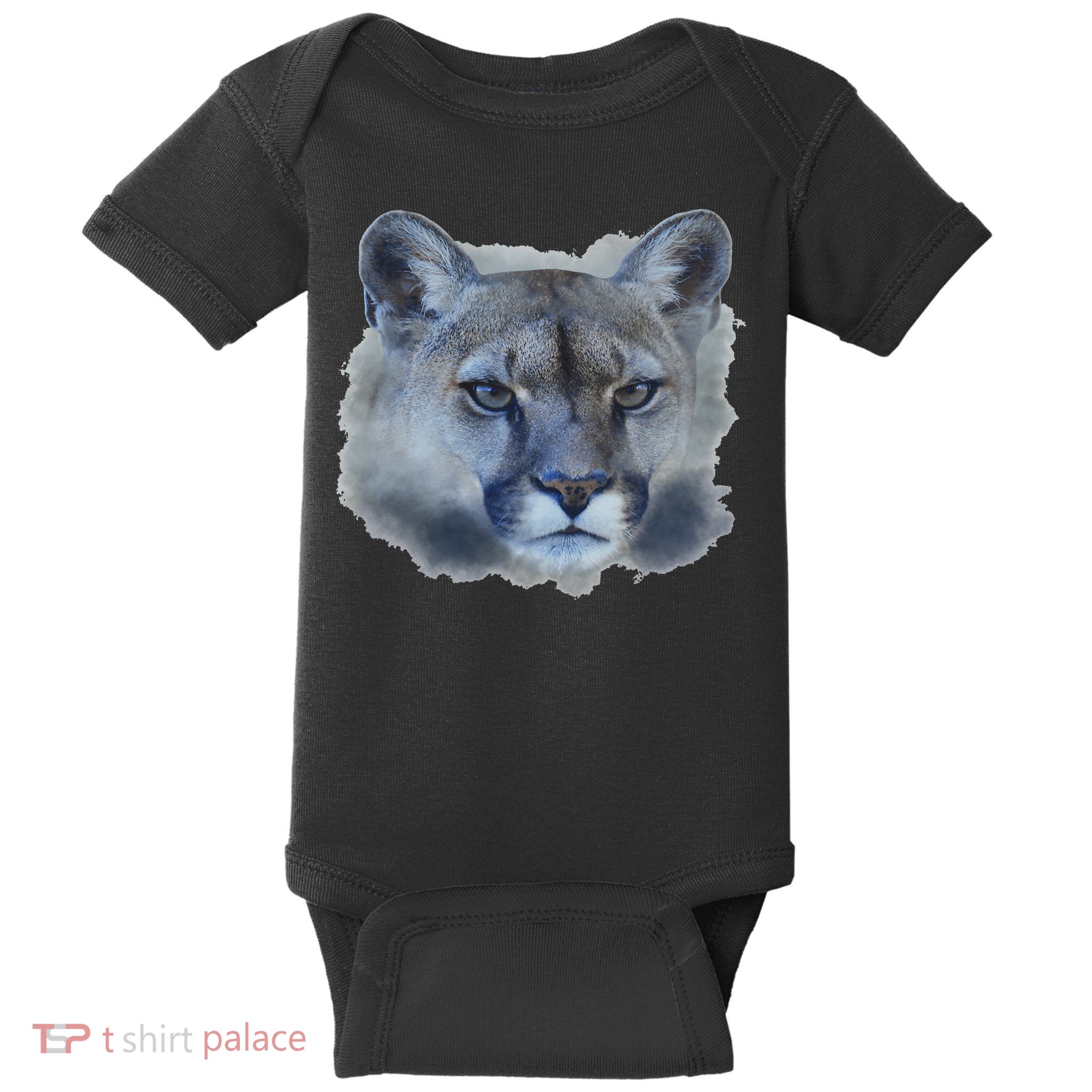 Mountain Lion Cougar Illustration Baby Bodysuit