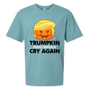 Make Liberals Cry Again Trumpkin Trump Halloween Sueded Cloud Jersey T-Shirt