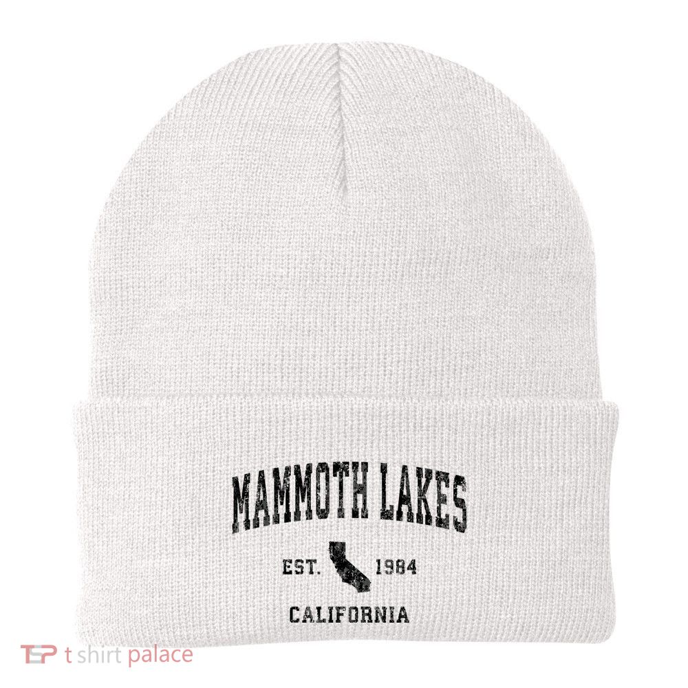 Mammoth Lakes California Ca Vintage Established Athletic Sports Design Beanie