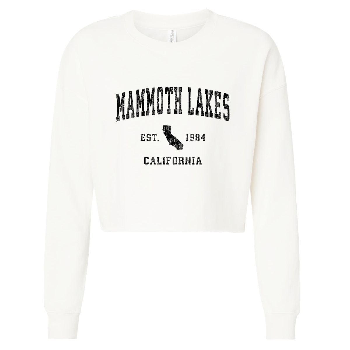Mammoth Lakes California Ca Vintage Established Athletic Sports Design Cropped Pullover Crew