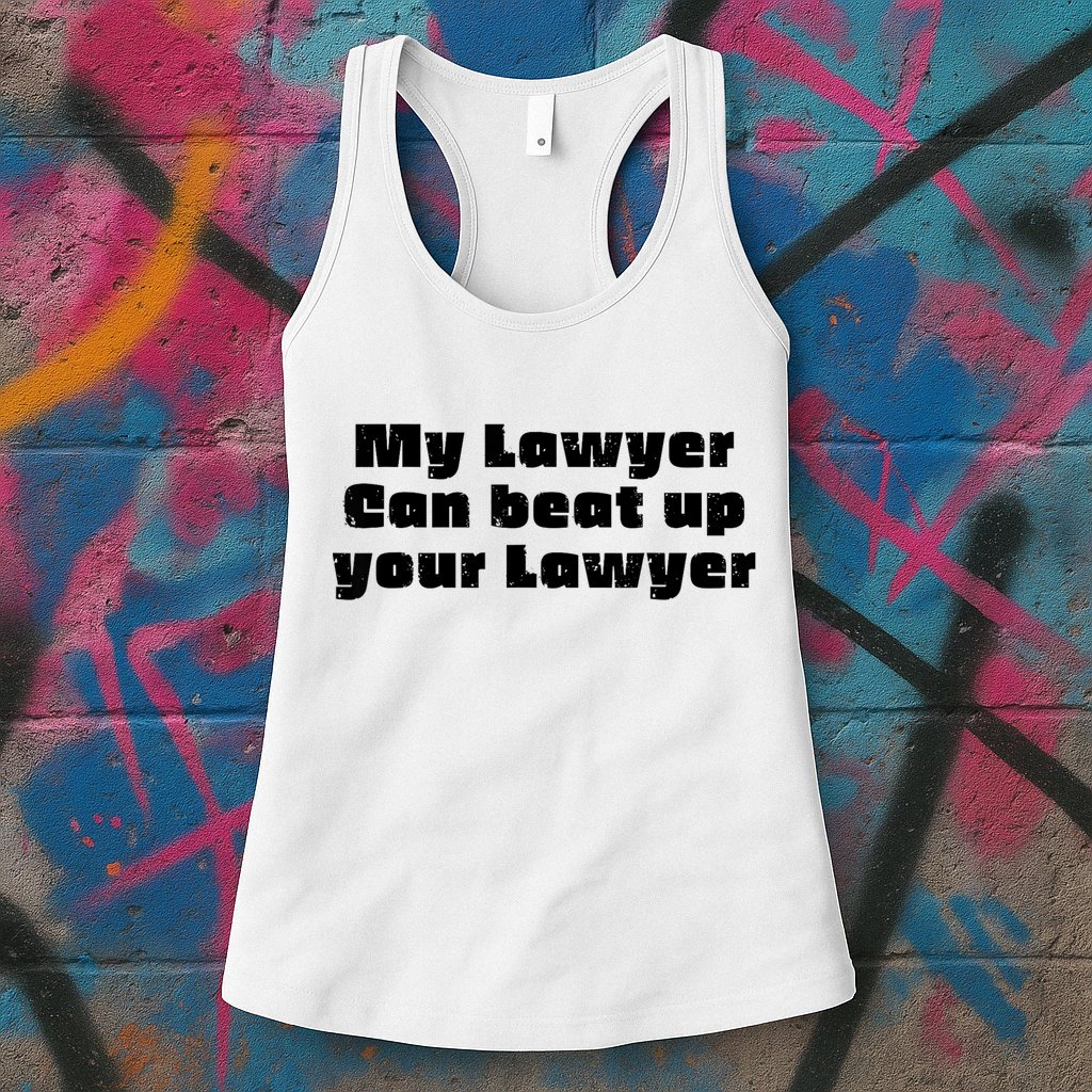 My Lawyer Can Beat Up Your Lawyer Funny Attorney Law School Womens Tank Top