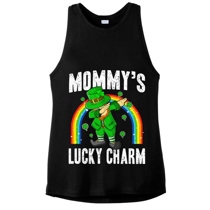 Mommy's Lucky Charm St Patricks Day Leprechaun Ladies PosiCharge Tri-Blend Wicking Tank