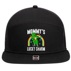 Mommy's Lucky Charm St Patricks Day Leprechaun 7 Panel Mesh Trucker Snapback Hat