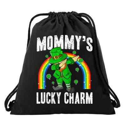 Mommy's Lucky Charm St Patricks Day Leprechaun Drawstring Bag