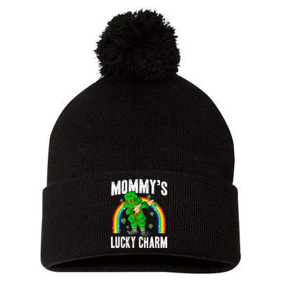 Mommy's Lucky Charm St Patricks Day Leprechaun Pom Pom 12in Knit Beanie