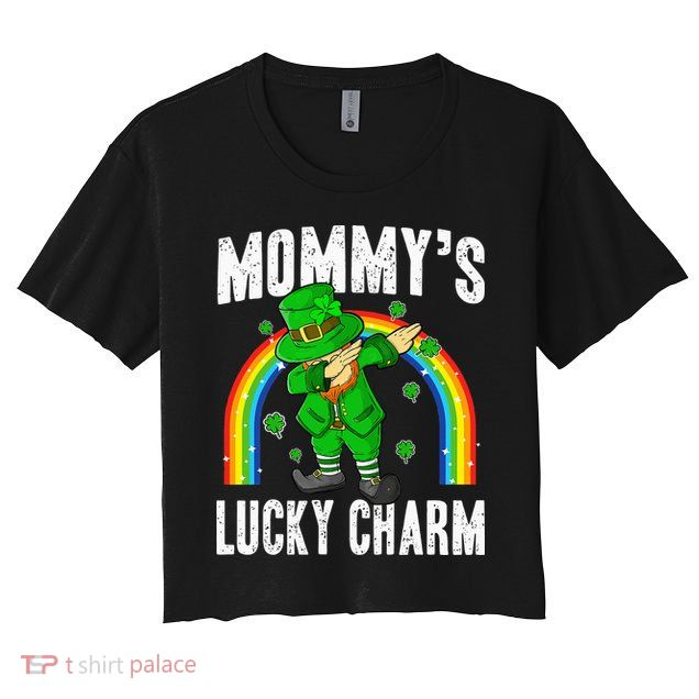 Mommy's Lucky Charm St Patricks Day Leprechaun Crop Top