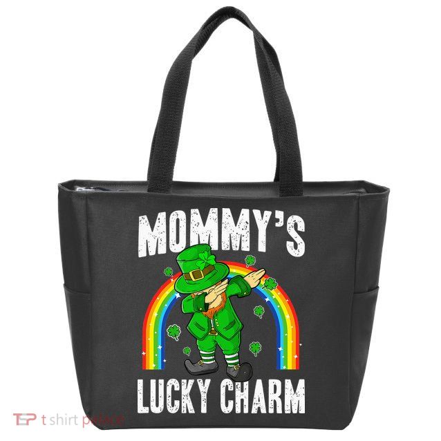 Mommy's Lucky Charm St Patricks Day Leprechaun Zip Tote Bag
