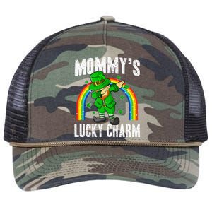 Mommy's Lucky Charm St Patricks Day Leprechaun Retro Rope Trucker Hat Cap