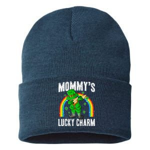 Mommy's Lucky Charm St Patricks Day Leprechaun Sustainable Knit Beanie