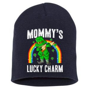 Mommy's Lucky Charm St Patricks Day Leprechaun Short Acrylic Beanie