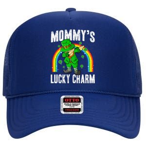 Mommy's Lucky Charm St Patricks Day Leprechaun High Crown Mesh Back Trucker Hat