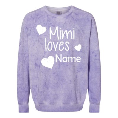 Mimi Loves Custom Text Personalize Name Colorblast Crewneck Sweatshirt