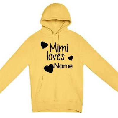 Mimi Loves Custom Text Personalize Name Premium Pullover Hoodie