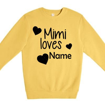 Mimi Loves Custom Text Personalize Name Premium Crewneck Sweatshirt