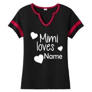 Mimi Loves Custom Text Personalize Name Ladies Halftime Notch Neck Tee