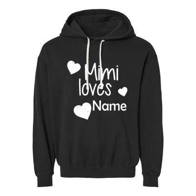 Mimi Loves Custom Text Personalize Name Garment-Dyed Fleece Hoodie