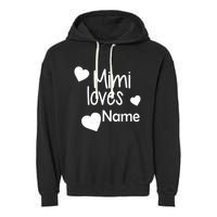 Mimi Loves Custom Text Personalize Name Garment-Dyed Fleece Hoodie