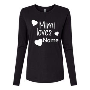 Mimi Loves Custom Text Personalize Name Womens Cotton Relaxed Long Sleeve T-Shirt