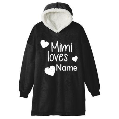 Mimi Loves Custom Text Personalize Name Hooded Wearable Blanket