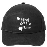 Mimi Loves Custom Text Personalize Name 7-Panel Snapback Hat