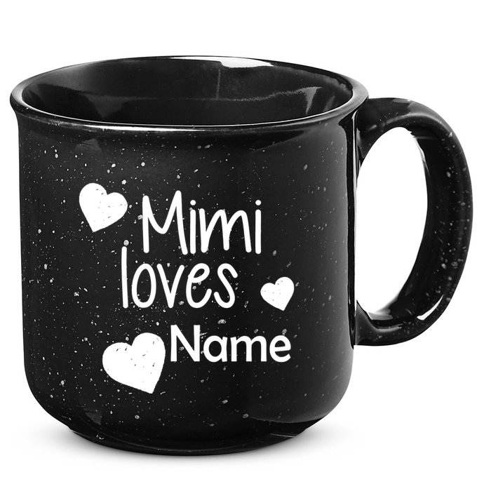 Mimi Loves Custom Text Personalize Name 15oz Campfire Ceramic Mug