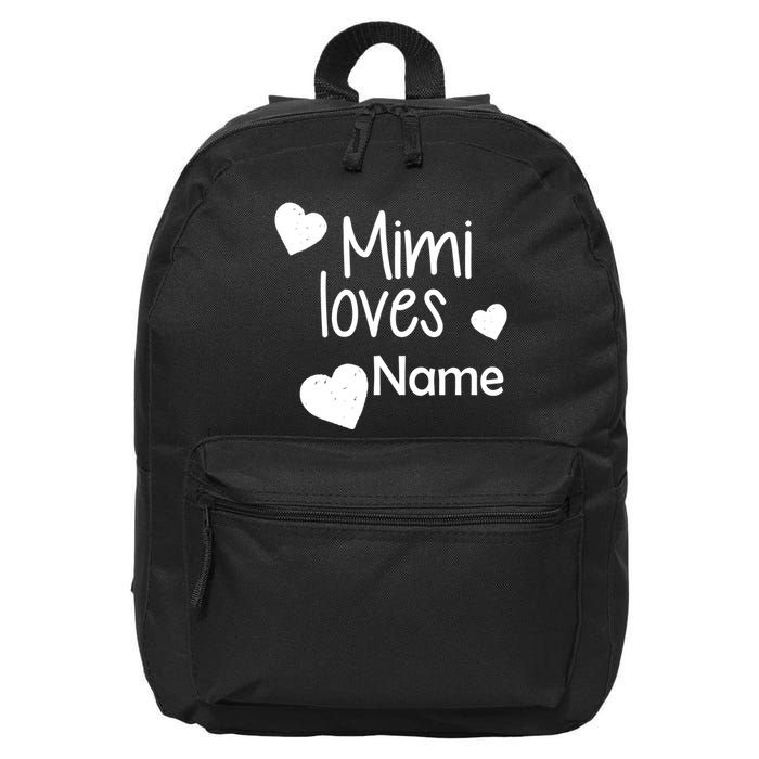 Mimi Loves Custom Text Personalize Name 16 in Basic Backpack
