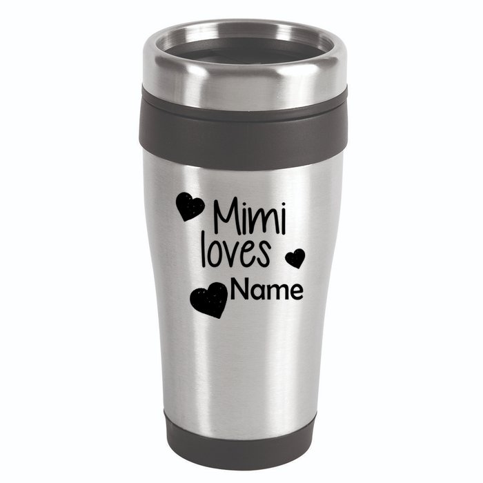 Mimi Loves Custom Text Personalize Name 16oz Travel Tumbler