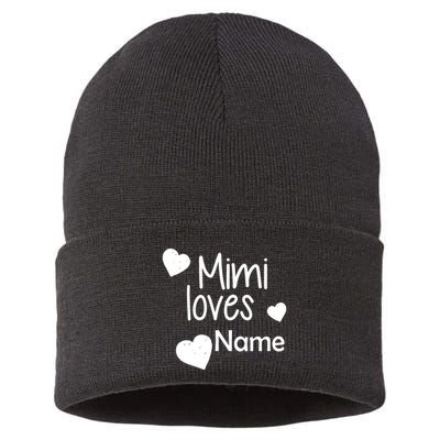 Mimi Loves Custom Text Personalize Name Sustainable Knit Beanie