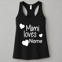Mimi Loves Custom Text Personalize Name Womens Tank Top
